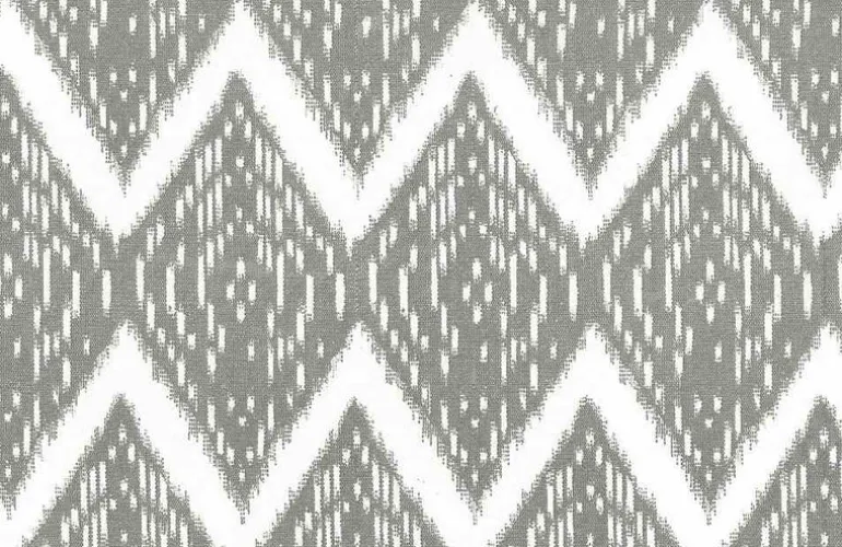 Samarkand Ikat Print Putty White Laura Kiran Fabric