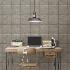 Sheet Metal Silver Rivets Wallpaper