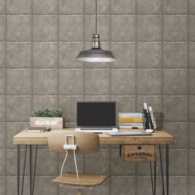 Sheet Metal Silver Rivets Wallpaper