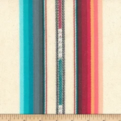 Silver City Stripe Cream Multi Laura Kiran Fabric