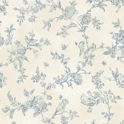 Singapore Navy Toile Wallpaper