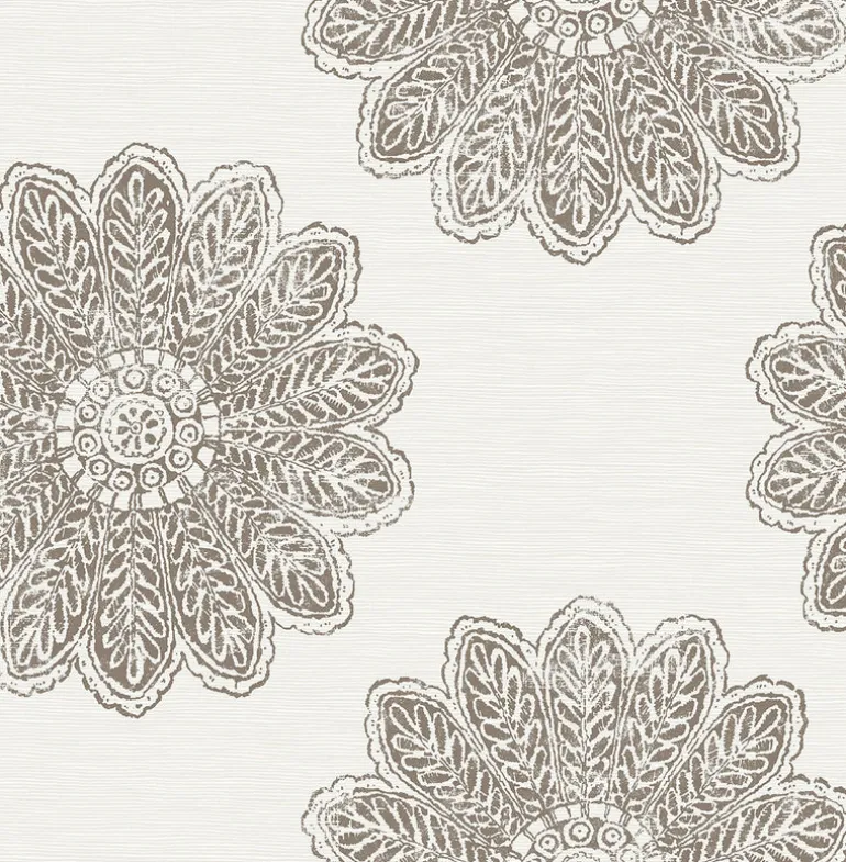 Sol Espresso Medallion Wallpaper