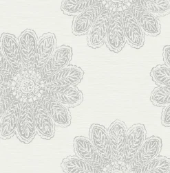 Sol Light Grey Medallion Wallpaper