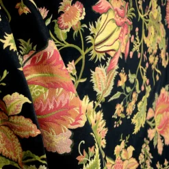 Spencer Black Floral Upholstery Fabric