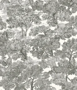 Spinney Black Toile Wallpaper