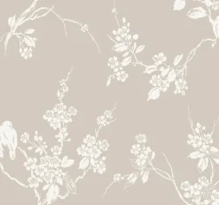 SS2591 Taupe Imperial Blossoms Branch Wallpaper
