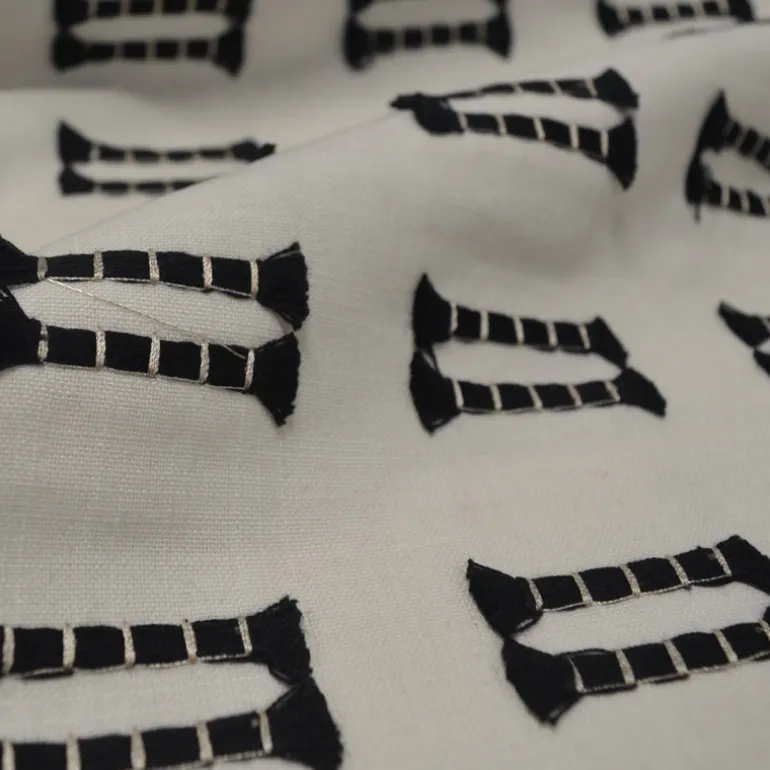 Tassel EMB Tuxedo Waverly Fabric