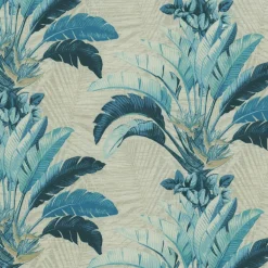 TBO Banana Leaves 802721 Azul Tommy Bahama Home Outdoor Fabric