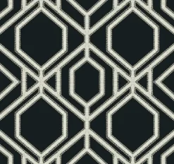 TC2637 Black White Sawgrass Trellis Wallpaper