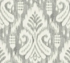 TC2643 Gray Hawthorne Ikat Wallpaper