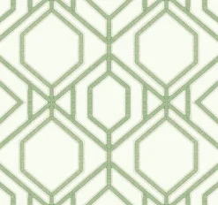 TC2631 Green Sawgrass Trellis Wallpaper