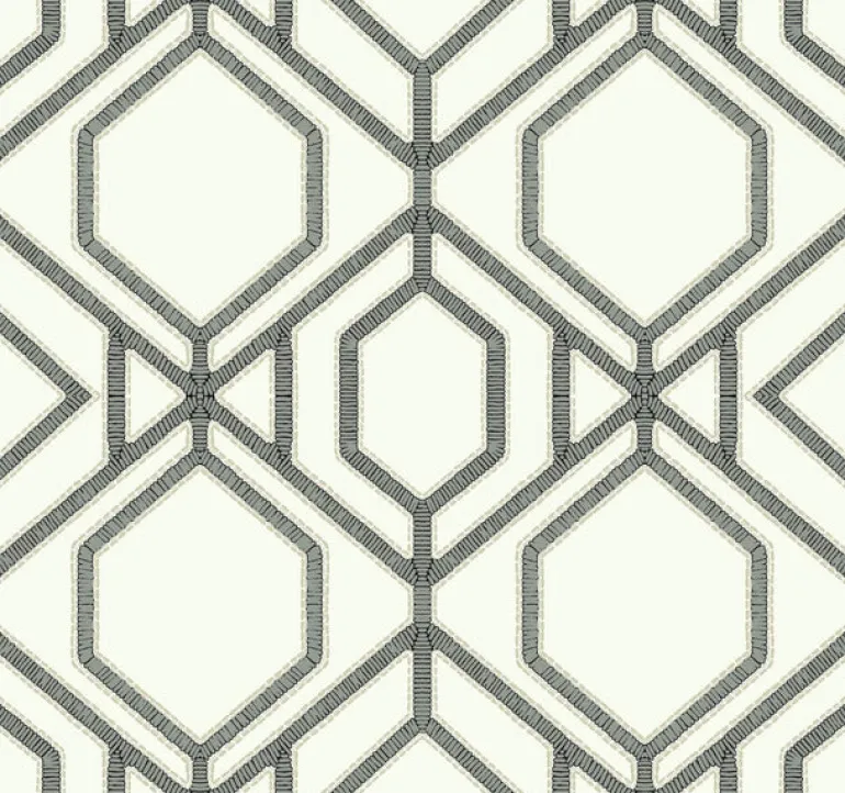 TC2632 White Gray Sawgrass Trellis Wallpaper