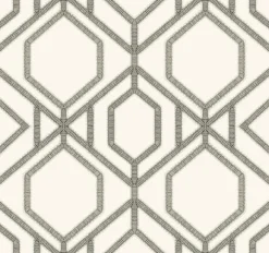 TC2635 White Taupe Sawgrass Trellis Wallpaper