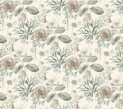 TL1918 Beige/Green Midsummer Floral Wallpaper