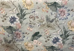 Tropical Pavilion Seafoam Floral Insect P/Kaufmann Fabric