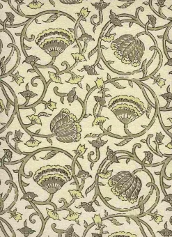 Tulipvine Handprint Natural Taupe Laura Kiran Fabric