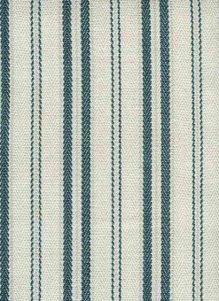Twill Ticking Teal White Laura Kiran Fabric