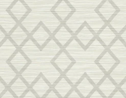 Vana Light Grey Woven Diamond Wallpaper