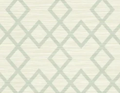 Vana Seafoam Woven Diamond Wallpaper