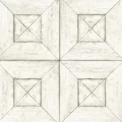 Verity Off-White Wood Wallpaper