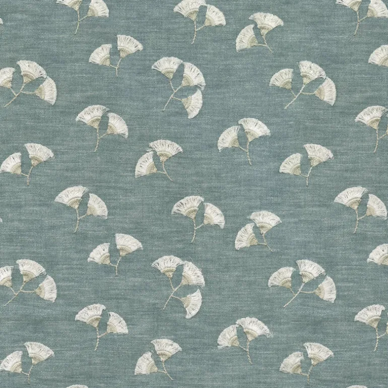 Whispering Leaf Emb 410541 Chambray PK Lifestyles Fabric