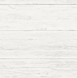 White Washed Boards Cream Shiplap Wallpaper
