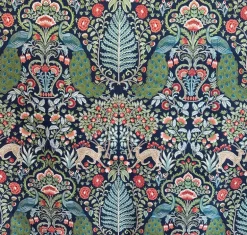 Winthrop Sapphire Peacock Floral Damask Covington Fabric