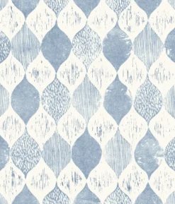 Woodblock Print True Blue Magnolia Home Vol. II Wallpaper