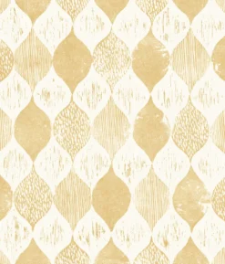 Woodblock Print Yellow Magnolia Home Vol. II Wallpaper