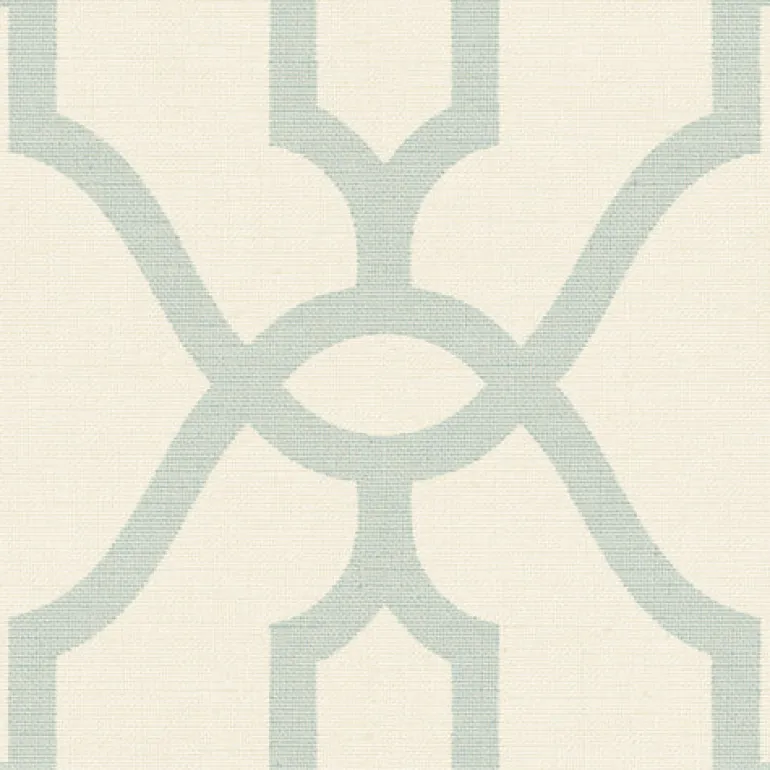 Woven Trellis Eggshell Blue on Cream Magnolia Home Vol. II Wallpaper