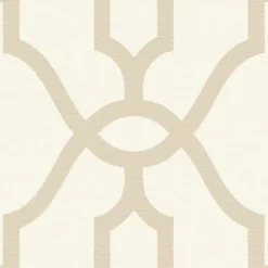 Woven Trellis Embossed Letter (Beige) Magnolia Home Vol. II Wallpaper