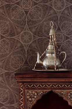 Yasamin Espresso Mehndi Medallion Wallpaper