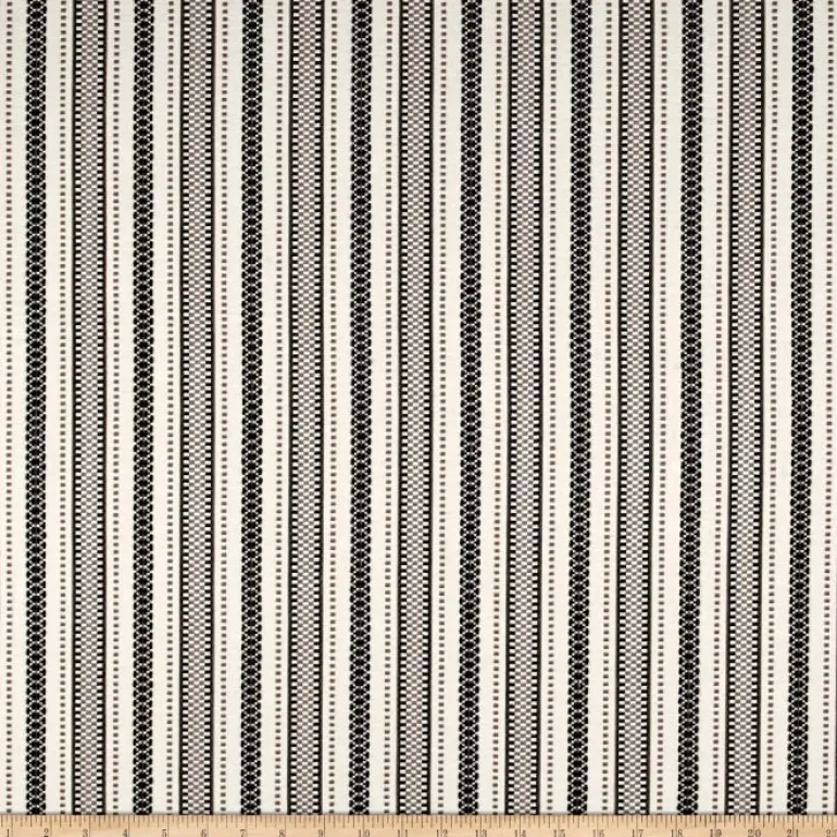 Zagreb Stripe Black Laura Kiran Fabric
