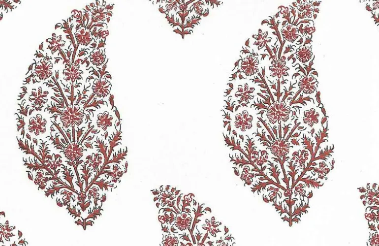 Zahara Print Claret Laura Kiran Fabric