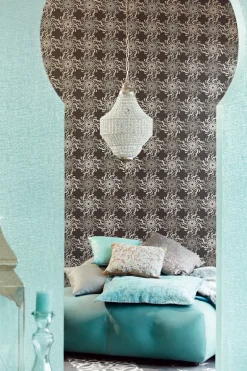 Ziba Aquamarine Metallic Woven Texture Wallpaper
