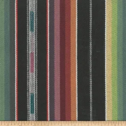Zuni Stripe Black Multi Laura Kiran Fabric